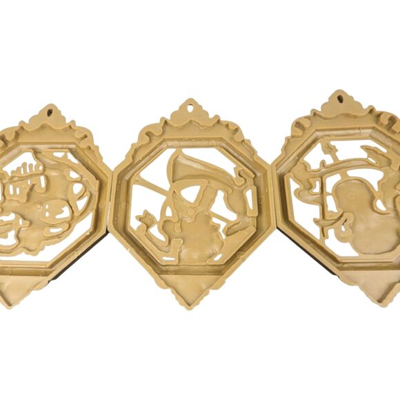 Vintage Homco Musical Instrument Wall Plaques: 1970s Gold Decor, Set of 3 - Picture 6 of 7